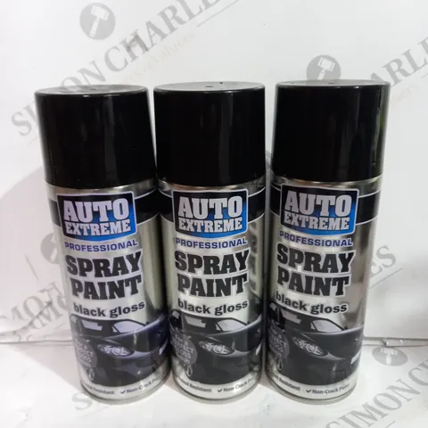 BOX OF APPROX 30 AUTO EXTREME SPRAY PAINT BLACK GLOSS