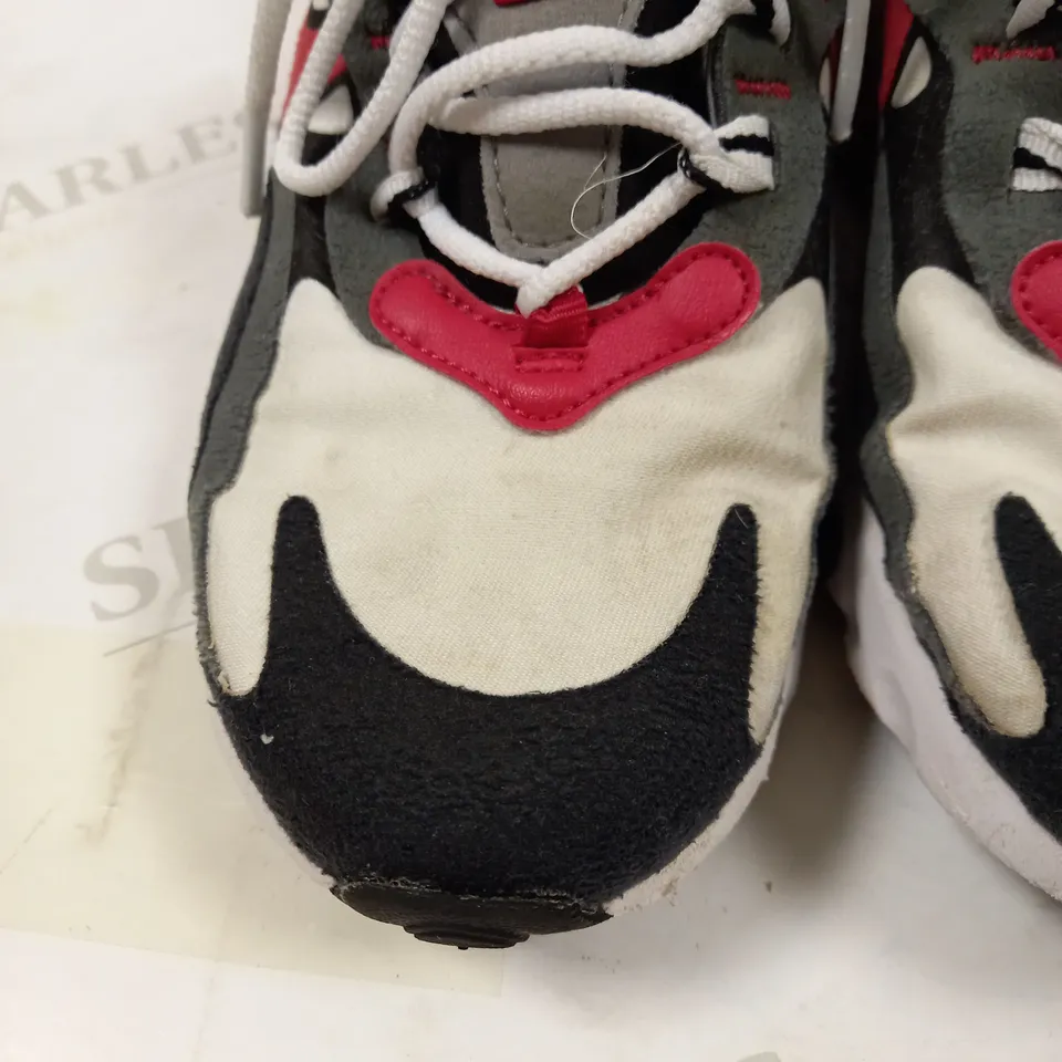 IN THE STYLE OF NIKE AIR70 REACT TRAINERS RED/BLACK/GREY/WHITE, SIZE 4.5