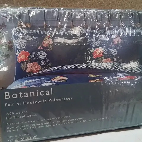 BRAND NEW OASIS 100% COTTON BOTANICAL PILLOWCASES 