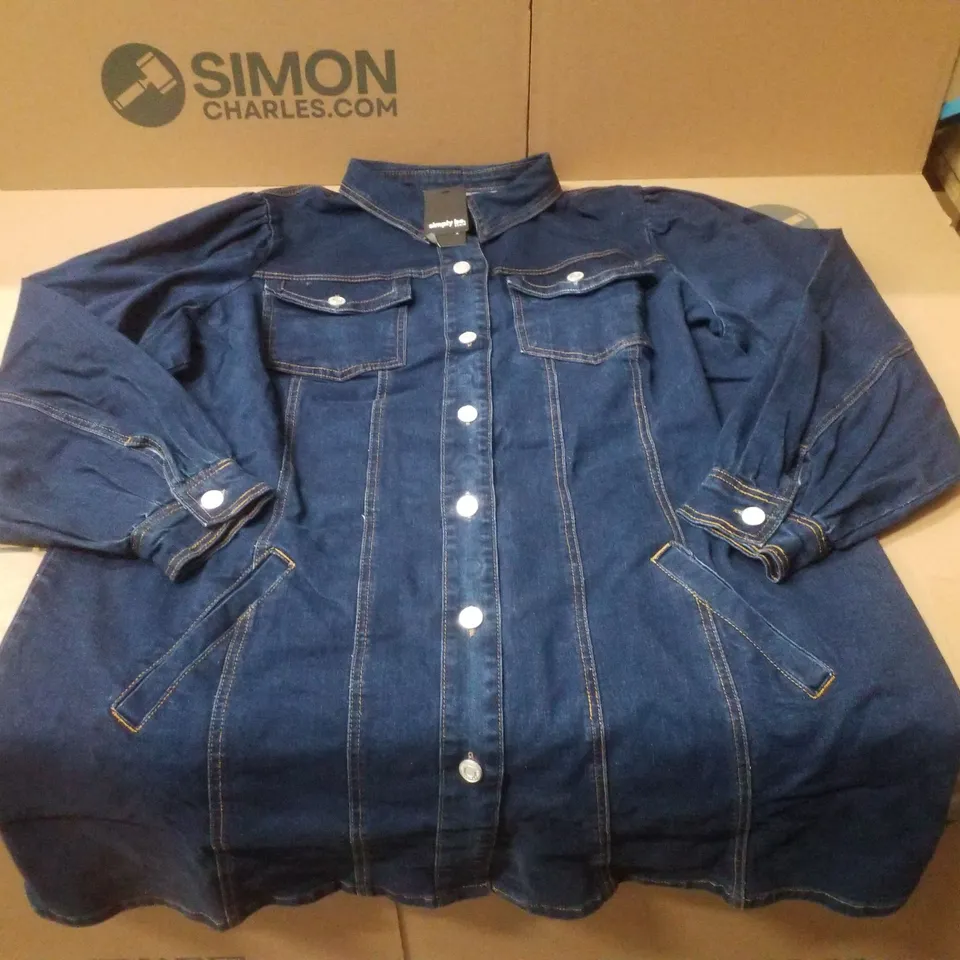 BOX CONTAINING APPROXIMATELY 9 BRAND NEW SIMPLY BE DENIM MINI DRESS IN INDIGO - SIZE 24