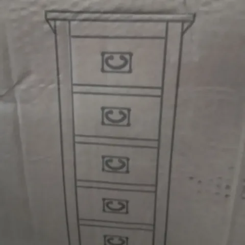 BOXED PRE-BUILT 5 DRAWER CHEST -OAK-
