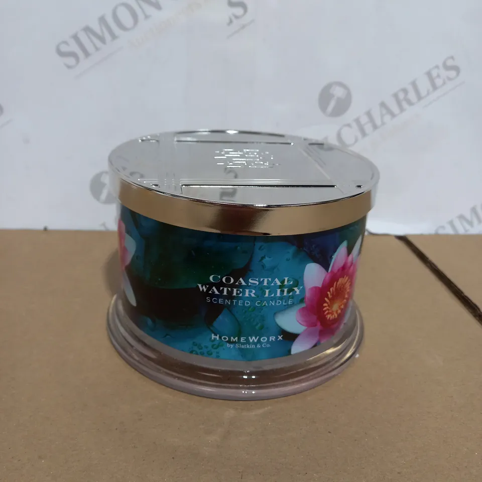BOXED HOMEWORX COASTAL WATER LILY SCENTED CANDLE