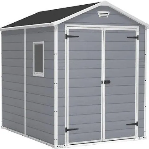 BOXED MANOR 6FT × 8FT PLASTIC APEX GARDEN SHED (1 BOX)