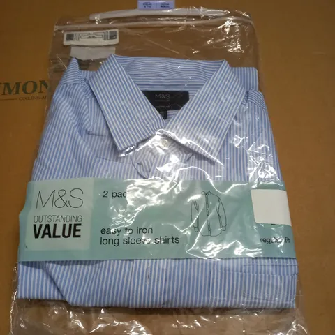 M&S EASY TO IRON LONG SLEEVE SHIRT - 17" REGULAR