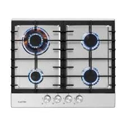 BOXED KLARSTEIN BUILT-IN GAS HOB 4 BURNER SILVER STEEL 60CM 