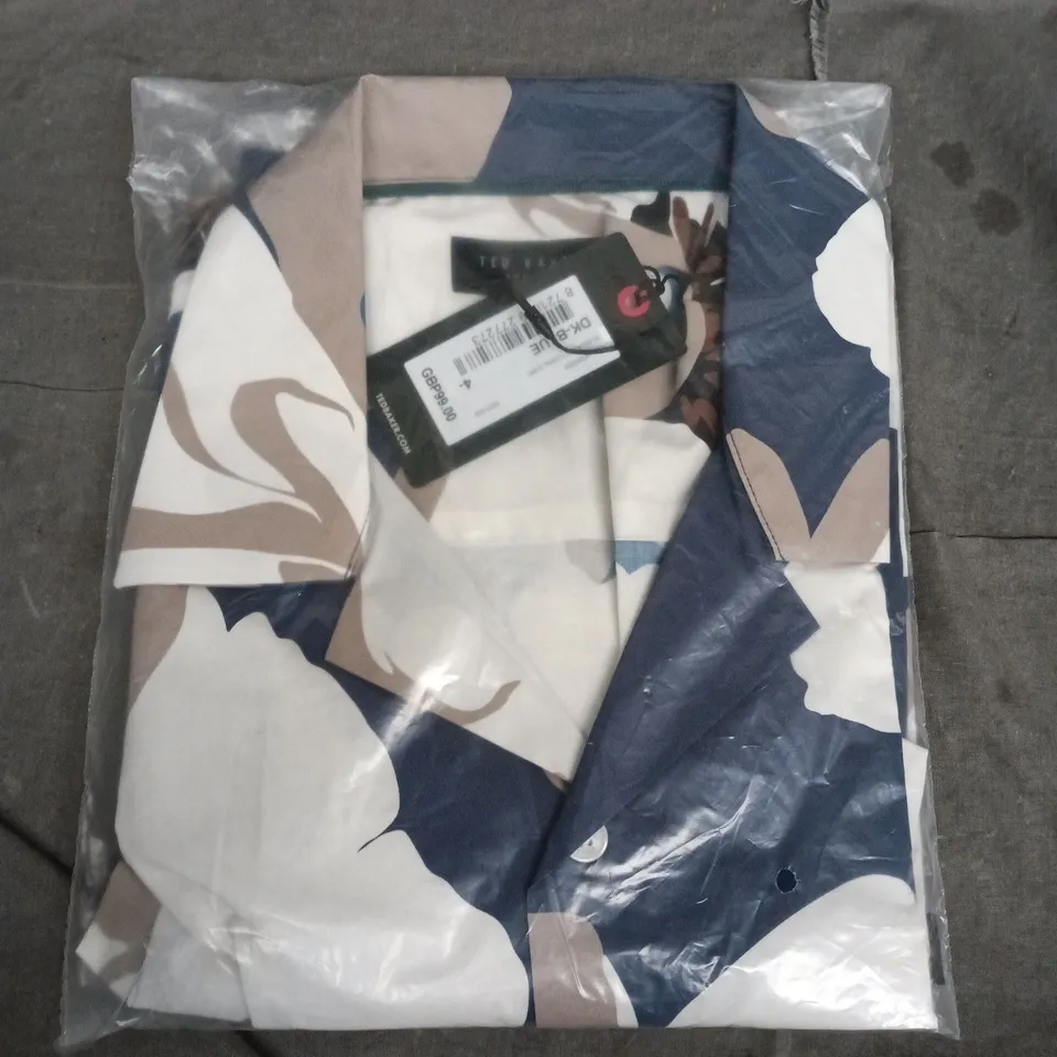 BAGGED TED BAKER LONDON FLORAL SHIRT – UK 4, RELAXED FIT