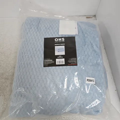 OHS WAFFLE THROW – BLUE – 200X240CM