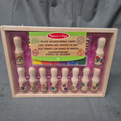 SEALED MELISSA AND DOUG DELUXE WOODEN HANDLE STAMPS