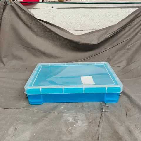 "REALLY USEFUL BOX" 4L BLUE/CLEAR STORAGE BOX