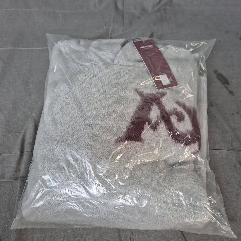 ASTON VILLA FC VILLA STORE GREY KNITTED JUMPER SIZE UNSPECIFIED 