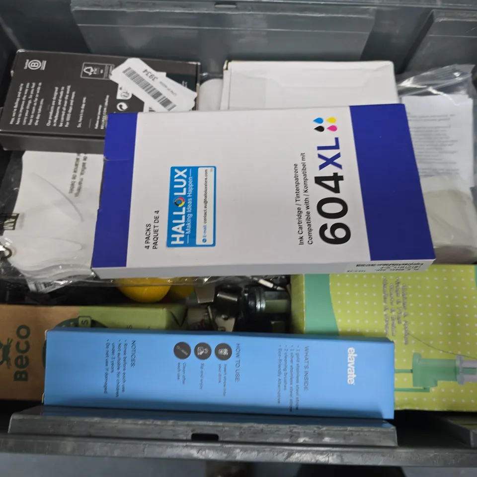 APPROXIMATELY 12 ASSORTED HOUSEHOLD ITEMS TO INCLUDE MODELING PASTE, BECO POOP BAGS, PRITT STICK, ETC