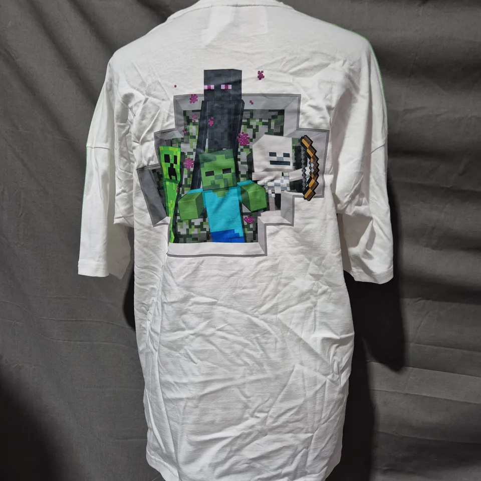 ADIDAS X MINECRAFT WHITE T-SHIRT – YOUTH UK 13-14Y (GFX TEE) KD9830