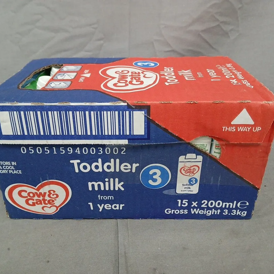 COW & GATE READY TO DRINK TODDLER MILK MULTIPACK (15 X 200ML BOTTLES)