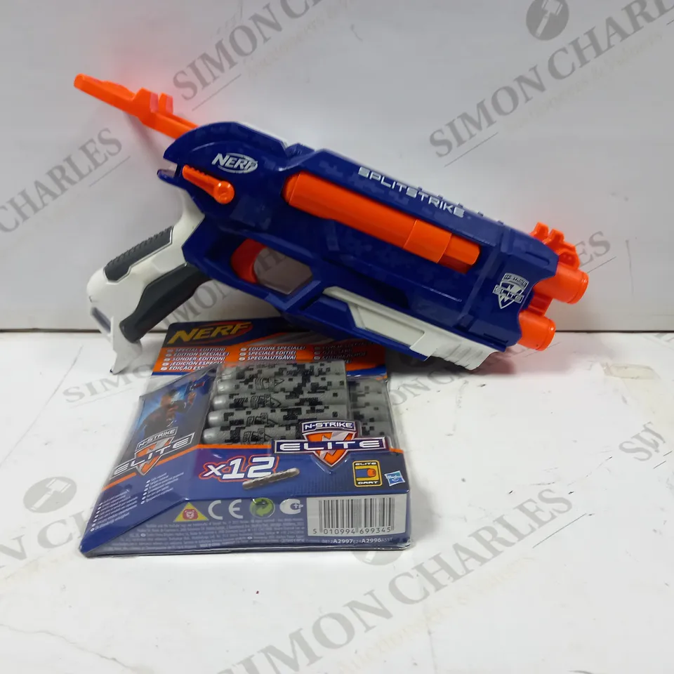 3 ASSORTED PRODUCTS TO INCLUDE; ZURU X SHOT XCESS, NERF SPLITSTRIKE AND NERF N STRIKE ELITE X12 BULLETS