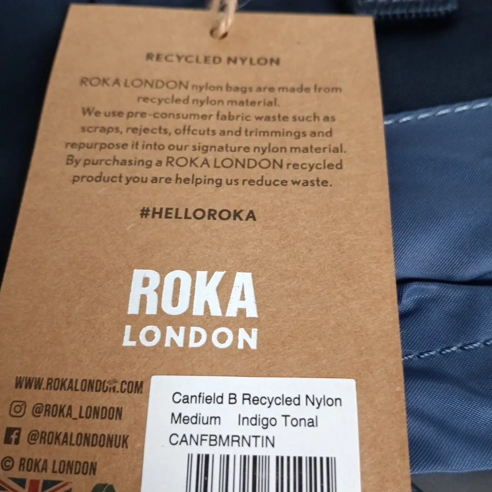 ROKA LONDON CANFIELD B RECYCLED NYLON BAG – MEDIUM INDIGO TONAL
