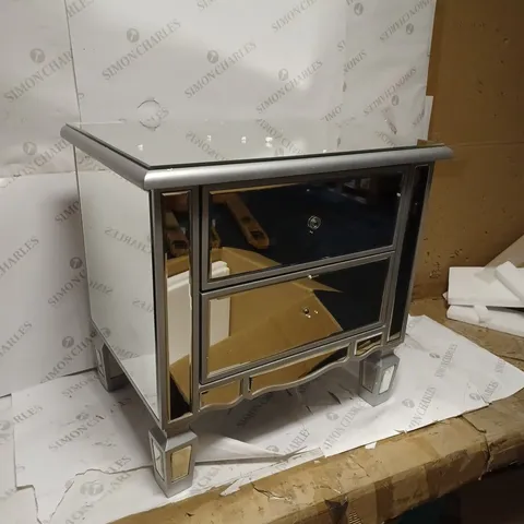 BOXED MIRAGE MIRRORED 2-DRAWER BEDSIDE CABINET (1 BOX)