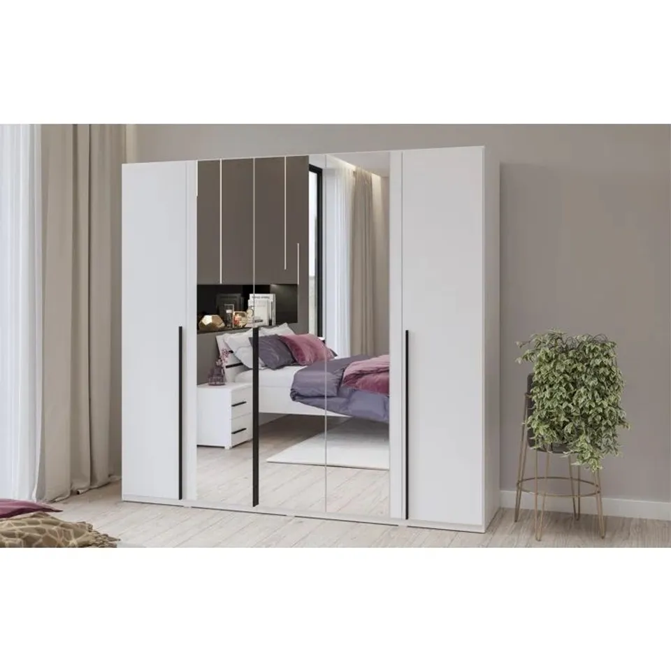 BOXED MATHYUS 5 DOOR MANUFACTURED WOOD WARDROBE (5 BOXES)