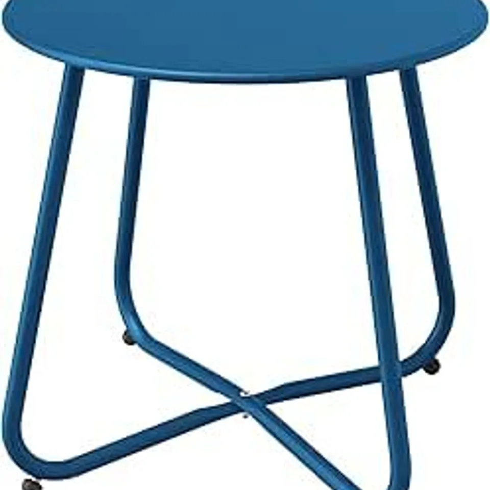 BOXED STEEL COFFEE TABLE 45CM - PEACOCK BLUE