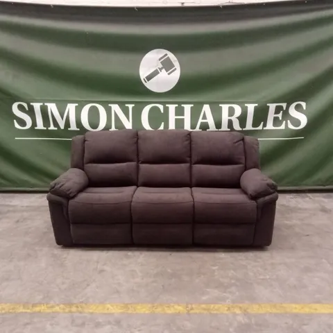 ALBION CHENILLE 3 SEATER HIGH BACK MANUAL RECLINER SOFA - CHARCOAL
