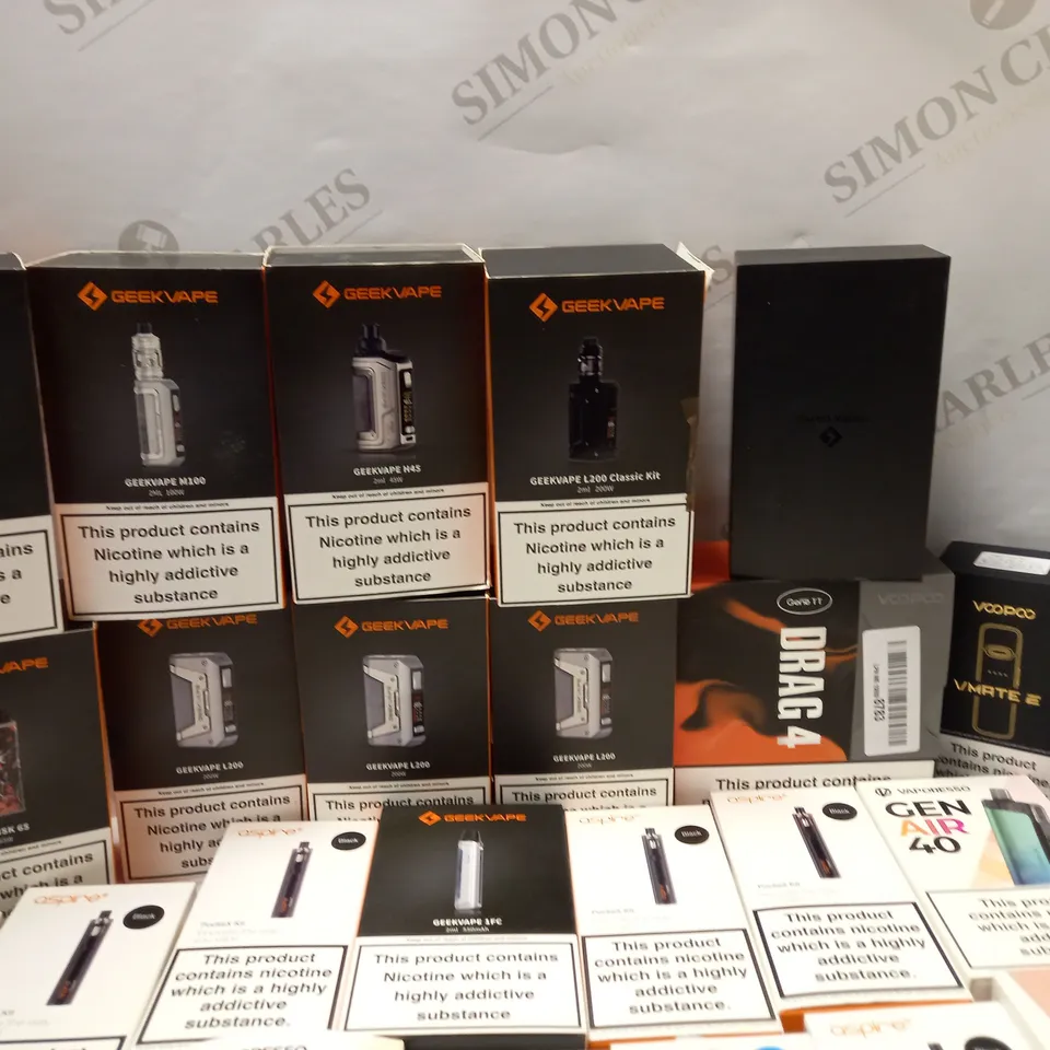 LOT OF APPROX 30 TO INCLUDE GEEKVAPE L200 , ASPIRE POCKEX KIT , INNOKIN ENDURA T22 PRO , ETC