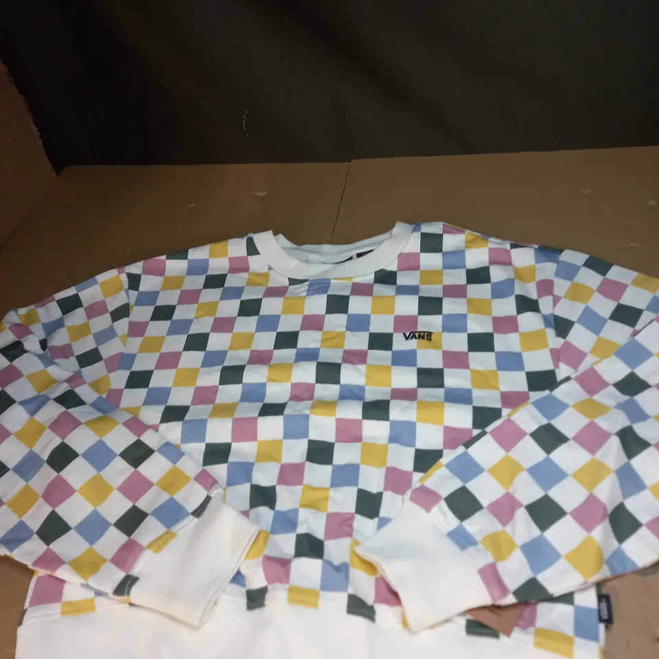 VANS ALL OVER CHEQUERED SWEATSHIRT SIZE M