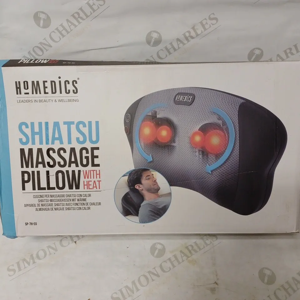 BOXED HOMEDICS SHIATSU MASSAGE PILLOW WITH HEAT SP-7H-EU