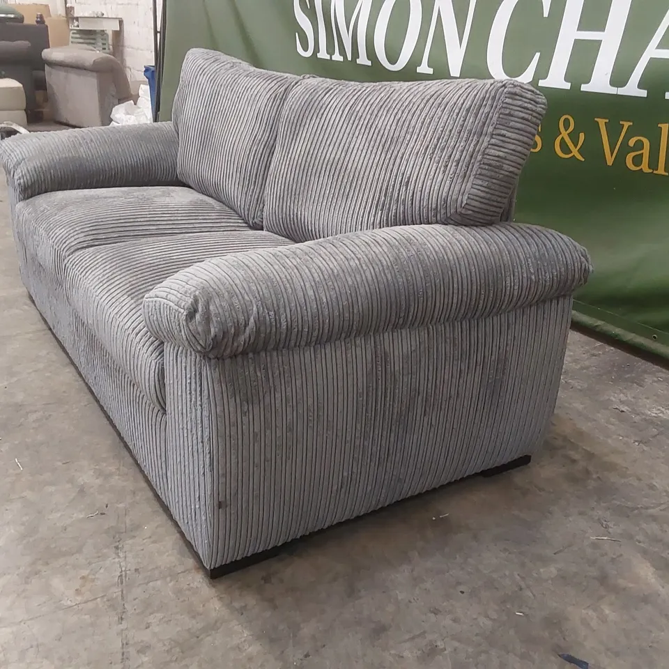 QUALITY DESIGNER AMALFI STANDARD BACK FABRIC 2 SEATER SOFA BED - CHARCOAL
