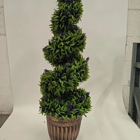 SWIRLING ARTIFICIAL PLANT IN GOLD PLANTER 