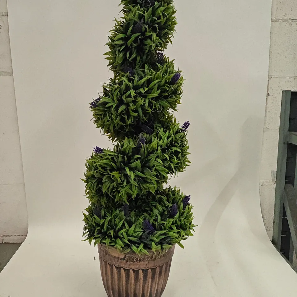 SWIRLING ARTIFICIAL PLANT IN GOLD PLANTER