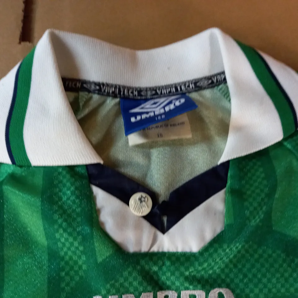 FOOTBALL ASSOCIATION OF IRELAND GREEN JERSEY - 15 12/13 YRS