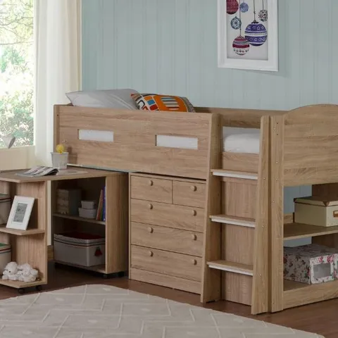BOXED AGNEW SINGLE MID SLEEPER LOFT BED (4 BOXES)