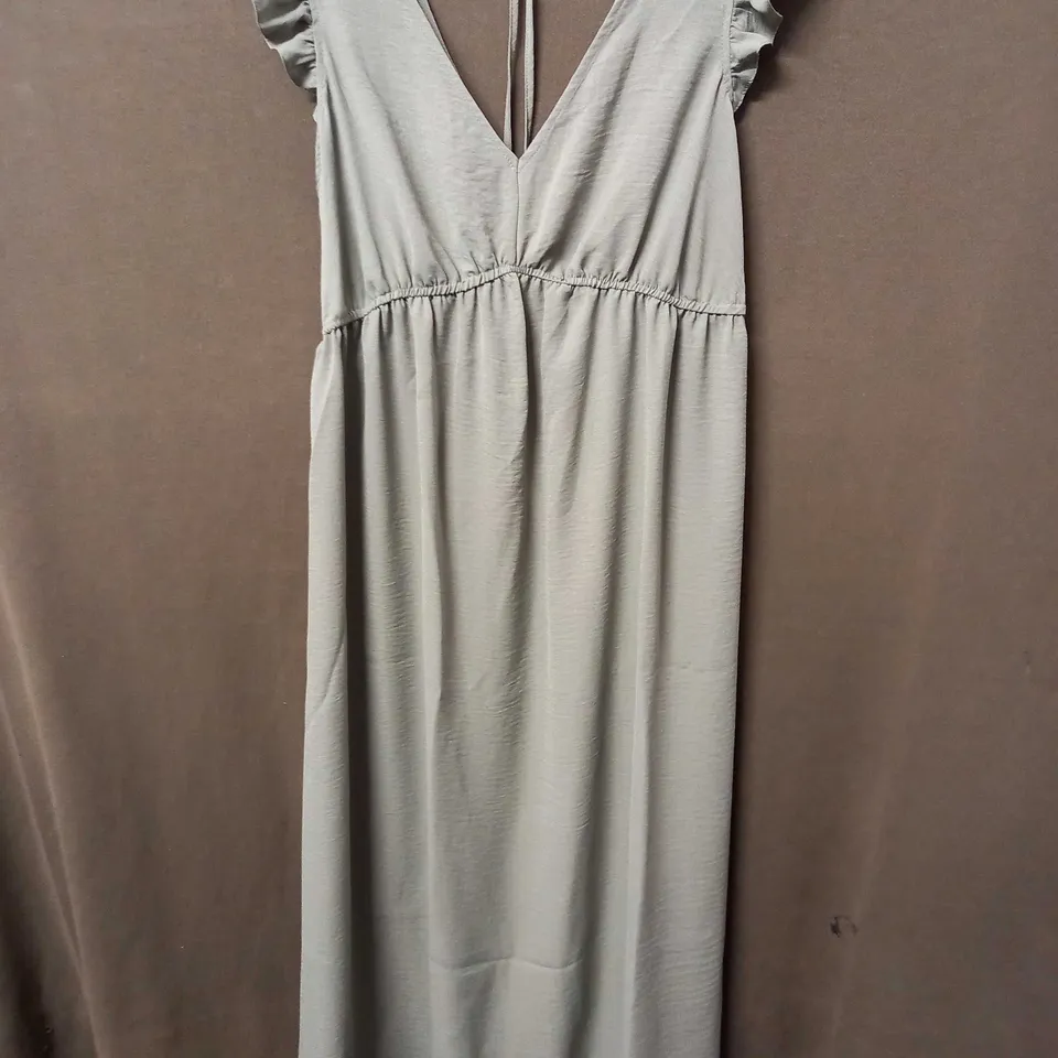 MAISON DE NIMES KHAKI V-NECK DRESS - L