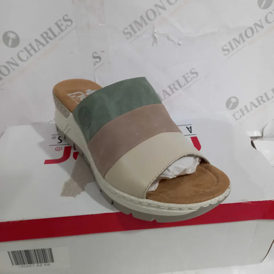 BOXED RIEKER ANTISWEAT SLIP ON SANDAL - SIZE 6