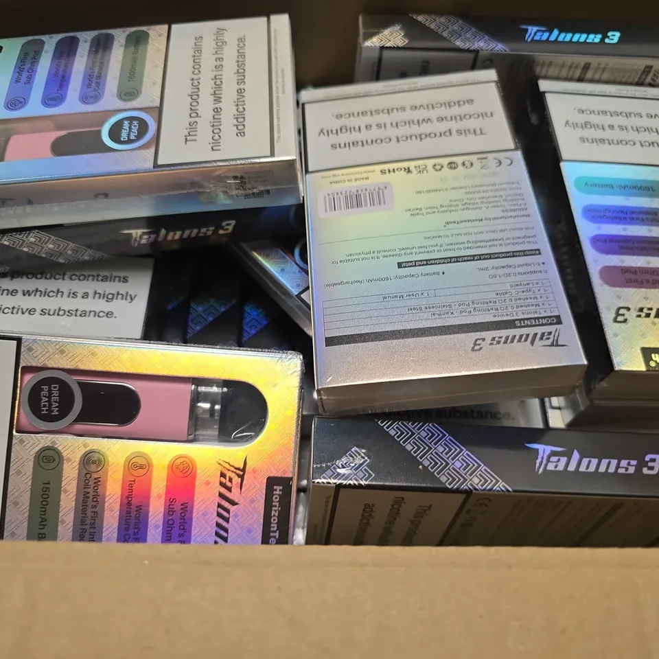 BOX OF APPROXIMATELY 20 ASSORTED E-CIGARETTES PRODUCTS TO INCLUDE - HORIZON TECH TALOONS 3