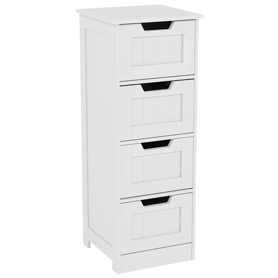 BOXED BATH VIDA PRIANO 4 DRAWER FREESTANDING UNIT - WHITE (1 BOX)