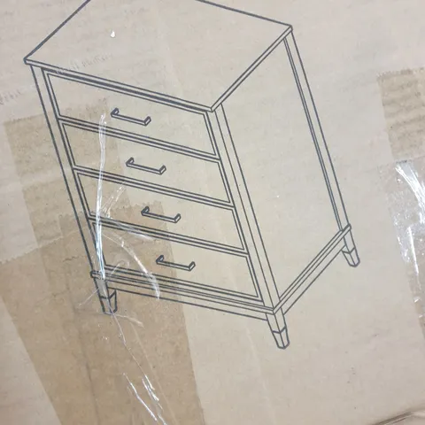 BOXED 4 DRAWER CHEST OF DRAWERS (1 BOX)