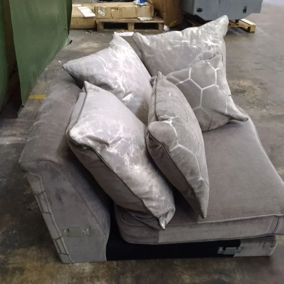  CURVED SOFA SECTION - GREY FABRIC 