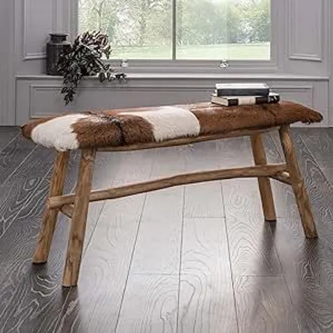 BOXED HOMESDIRECT365 GOATSKIN STOOL/BENCH | DINING BENCH