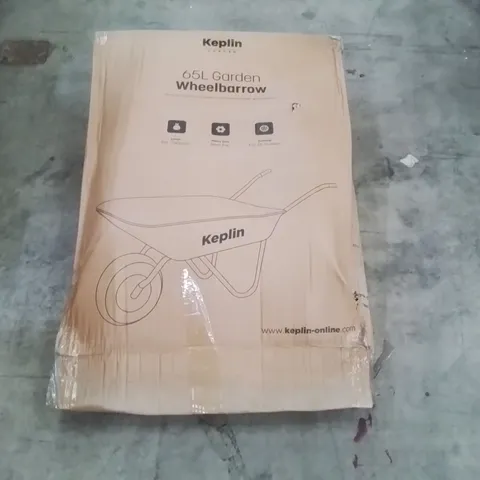 BOXED KEPLIN 65L GARDEN WHEELBARROW