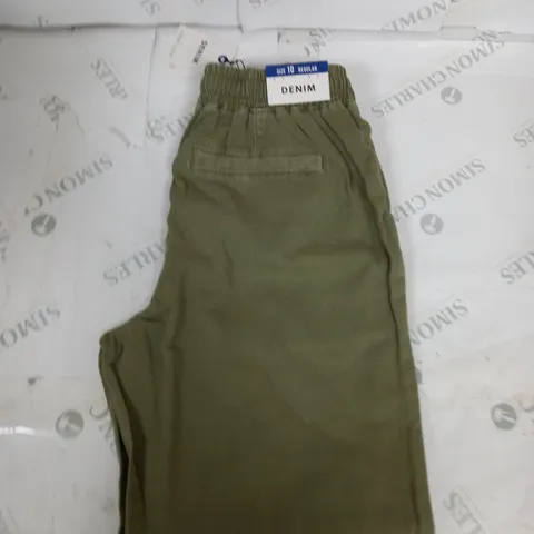 NEW LOOK DENIM CUFFED TROUSERS IN KHAKI SIZE 10