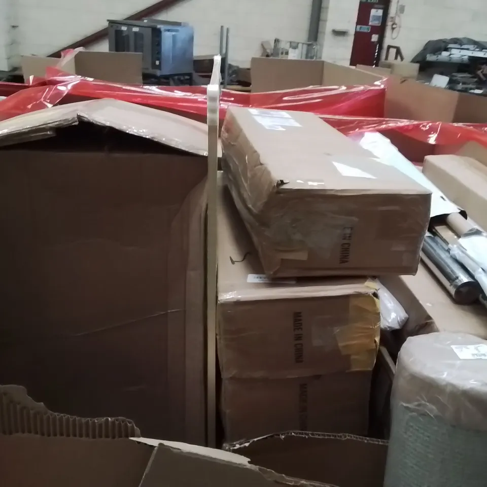 PALLET OF ASSORTED HOUSEHOLD GOODS AND PRODUCTS TO INCLUDE;AREA RUG,POTTY TRAINER,SHIN PADS