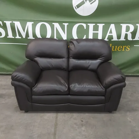 ANDERSON 2 SEATER FAUX LEATHER SOFA - DARK CHOCOLATE BROWN
