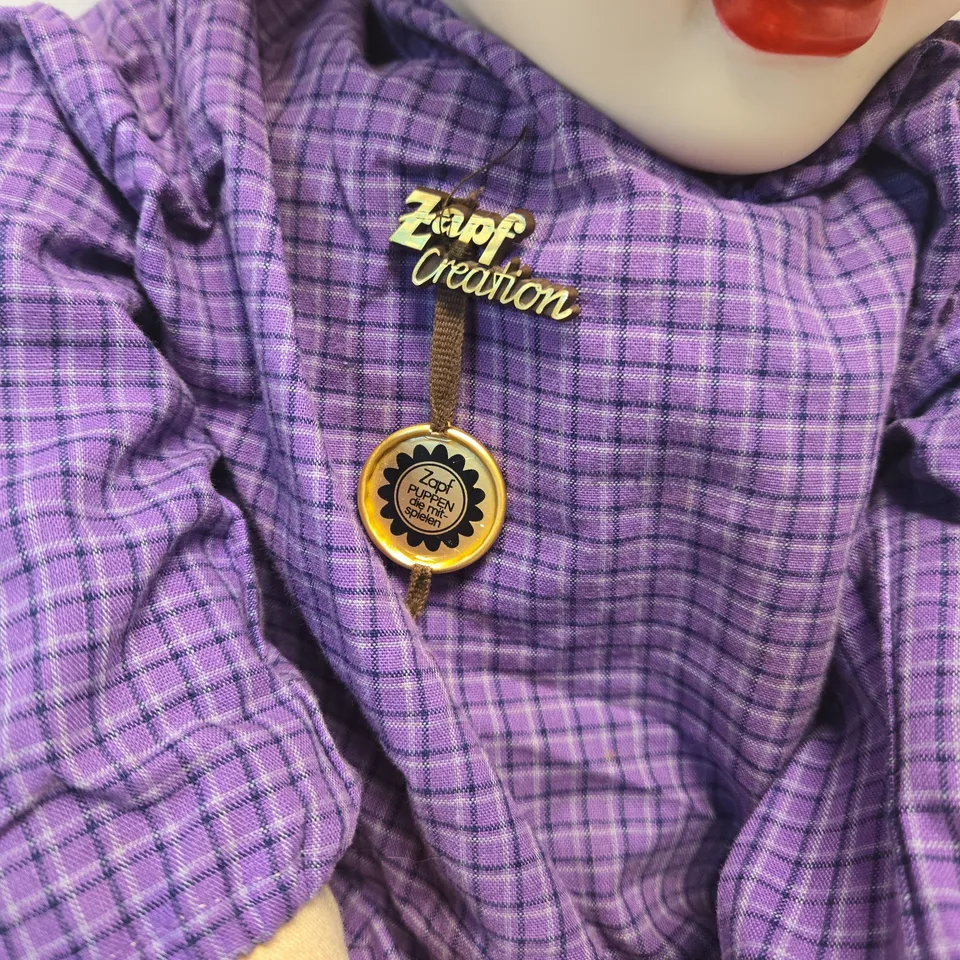 ZAPF CREATION CLOWN DOLL, PURPLE OUTFIT