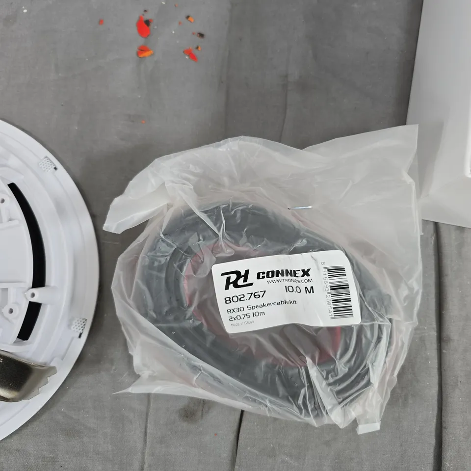 POWER DYNAMICS MSLP65 6-INCH MARINE CEILING SPEAKER + CONNEX RX30 CABLE KIT