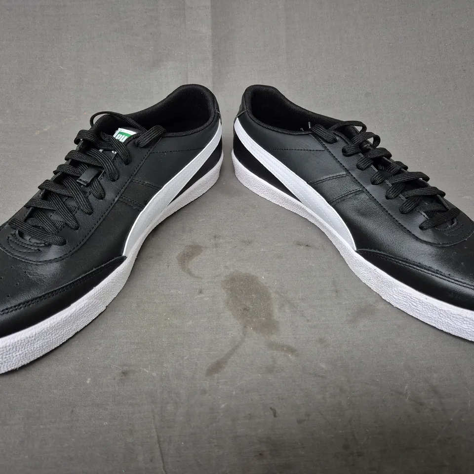 BRAND NEW BOXED PAIR OF PUMA OSLO VULC SHOES IN BLACK/WHITE UK SIZE 13