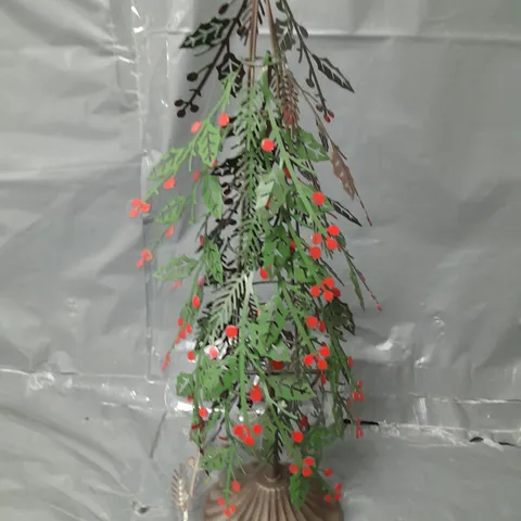 FESTIVE 40 CM METAL BERRY CHRISTMAS TREE