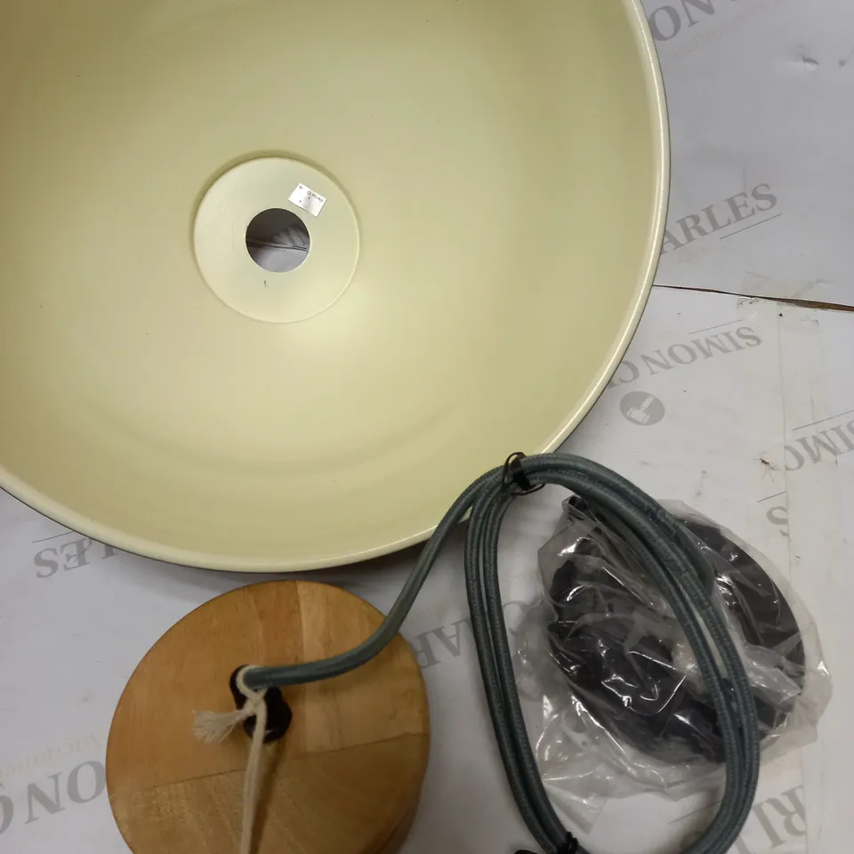 DAR LIGHTING APHRA 1LT PENDANT - MATT DARK GREY & MANGO WOOD