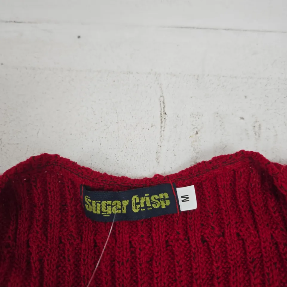RED KNITTED JUMPER – SUGAR CRISP – UK M