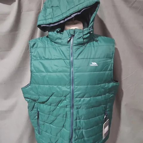 TRESPASS FRANKLYN-MALE PADDED GILET – FOREST GREEN – XL