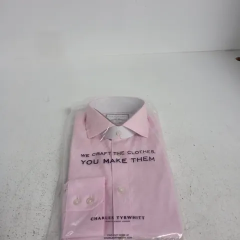 CHARLES TYRWHITT PINK SHIRT NECK 15IN SLEEVE 33IN